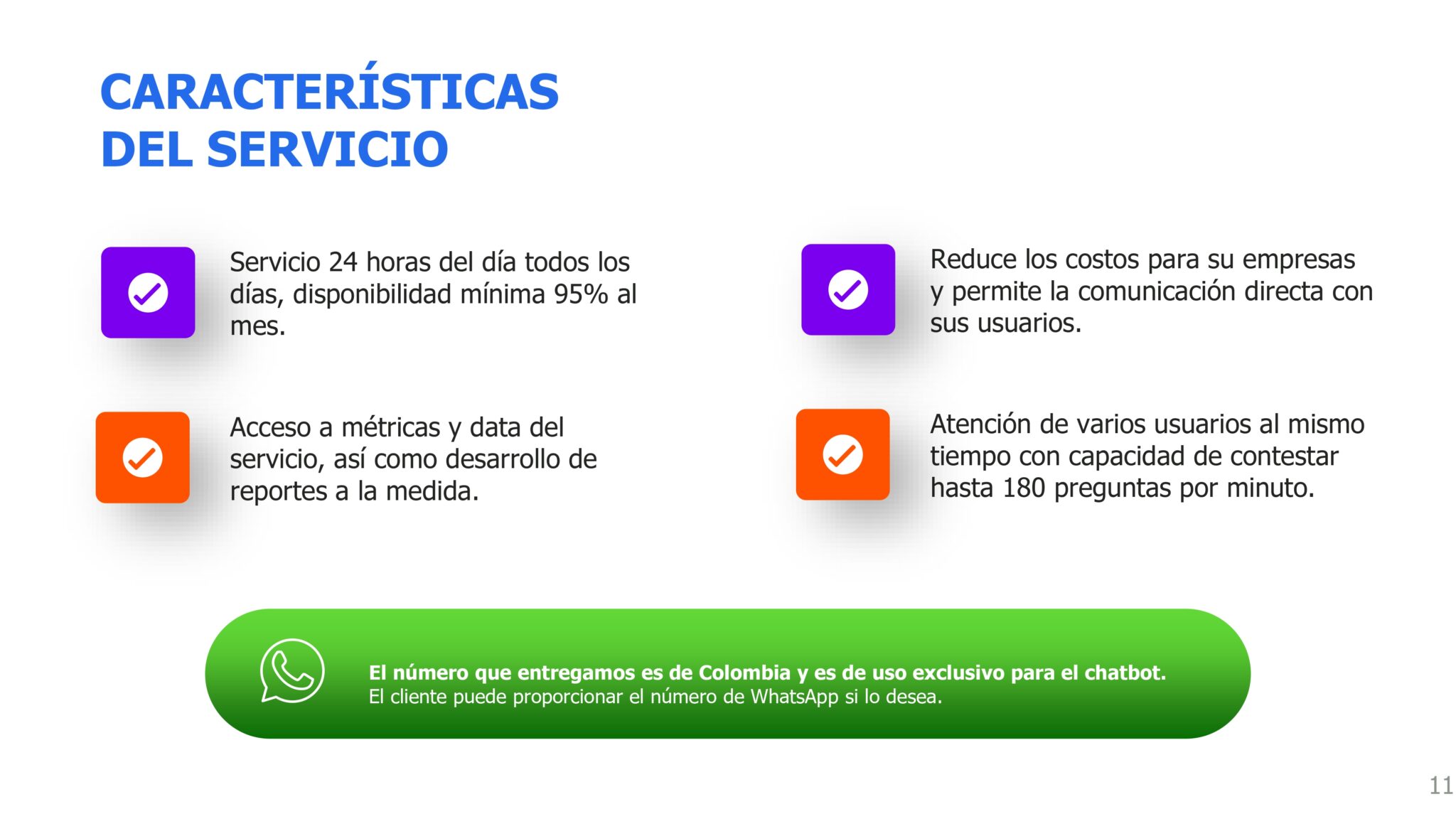 CARACTERISTICAS CHATBOT